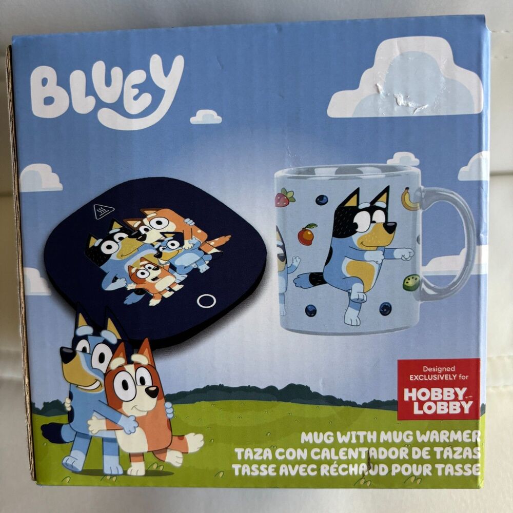 Bluey Mug with Auto On/Off Mug Warmer Set Hobby Lobby Exclusive New In Box